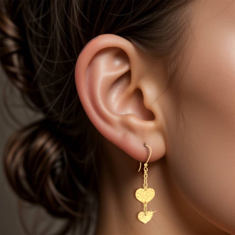 Miss L' by L'azurde Heart Drop Earrings in 18K Gold - Image 2